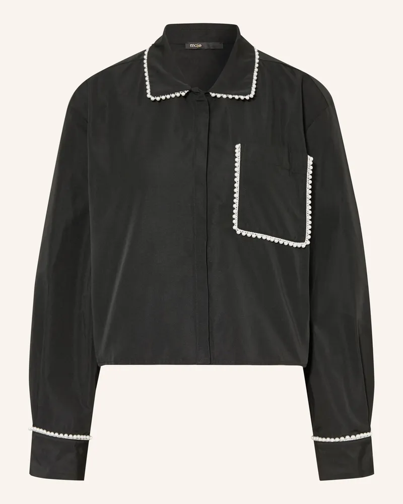 Maje Hemdbluse Mit Schmuckperlen schwarz Schwarz