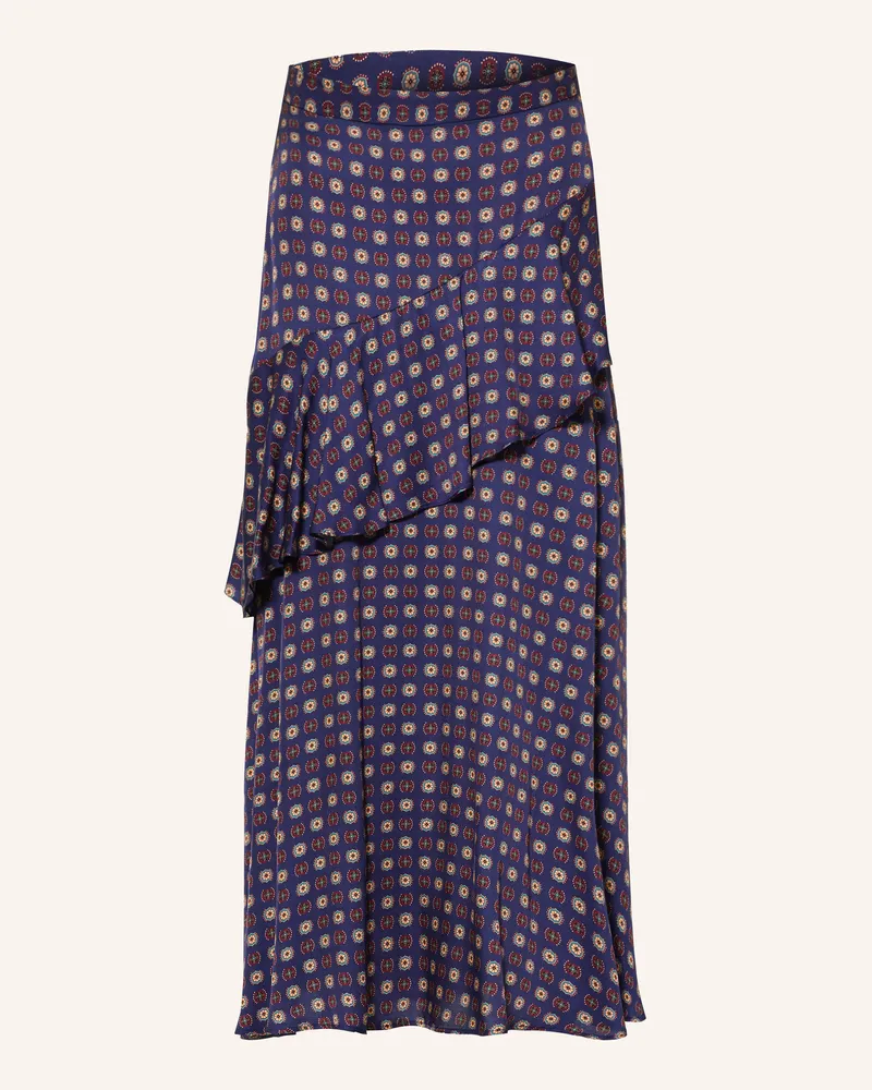 Claudie Pierlot Satinrock Mit Volants blau Dunkelblau