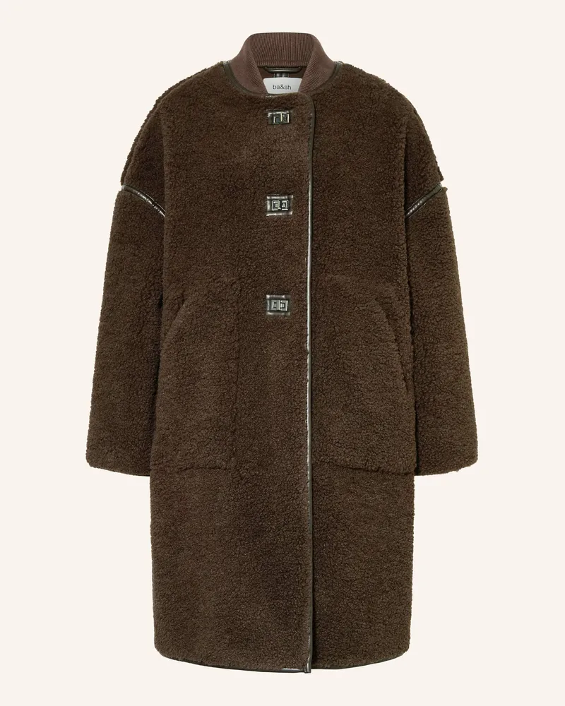 ba&sh Teddyfell-Mantel Millie braun Dunkelbraun