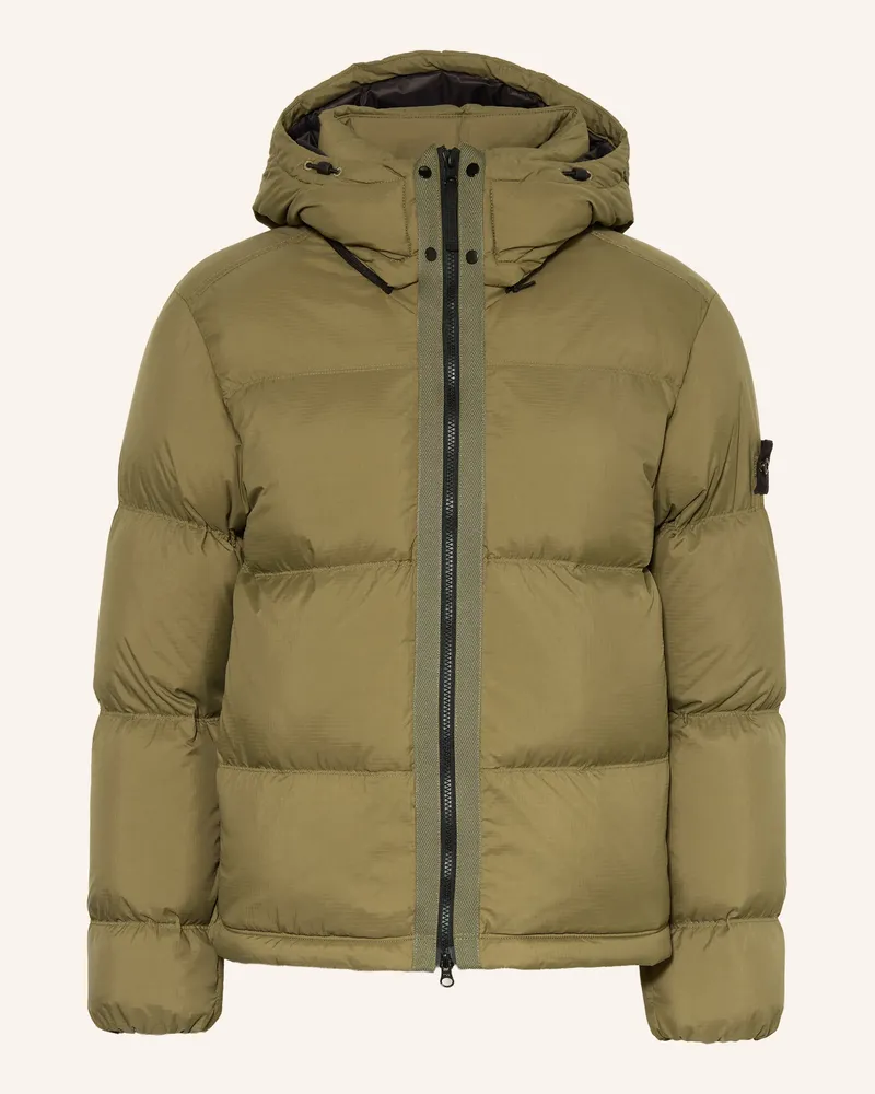 Stone Island Daunenjacke Mit Abnehmbarer Kapuze gruen Oliv