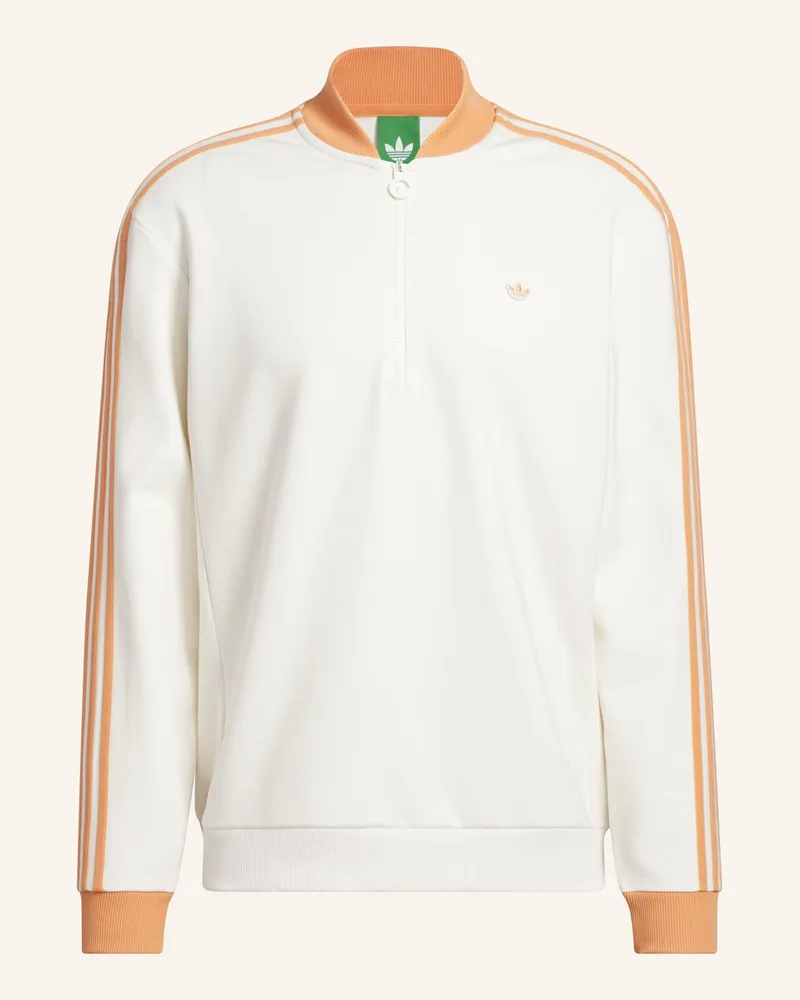 adidas ORIGINALS 3-STREIFEN 1/4 ZIP SWEATSHIRT Weiss