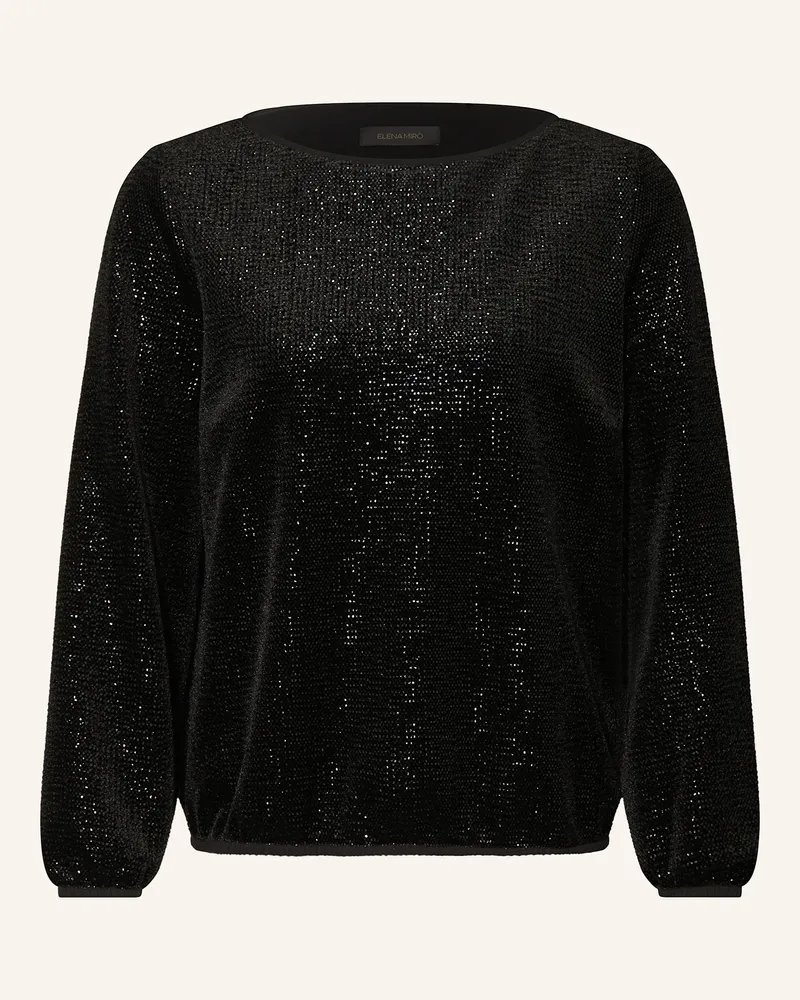 Elena Mirò Blusenshirt aus Samt Schwarz