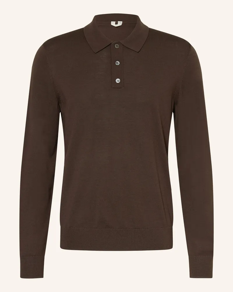Arket Strick-Poloshirt aus Merinowolle Dunkelbraun