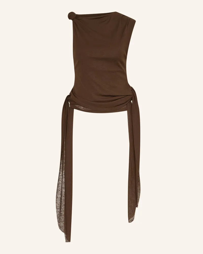 Ganni Top braun Dunkelbraun