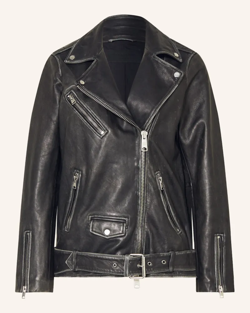 AllSaints Lederjacke Billie schwarz Schwarz