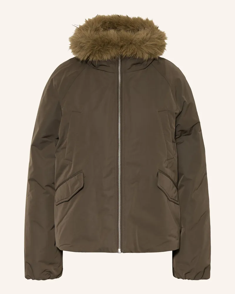 Darling Harbour Jacke Mit Kunstfell gruen Khaki