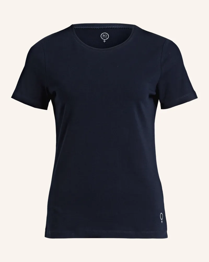 Boviva T-Shirt mit Schmucksteinen Dunkelblau