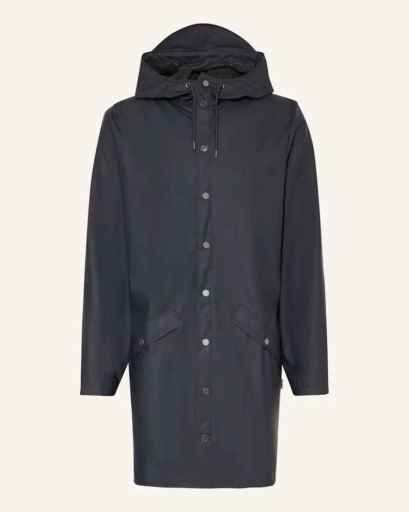 RAINS Regenmantel LONG JACKET W3 Blau