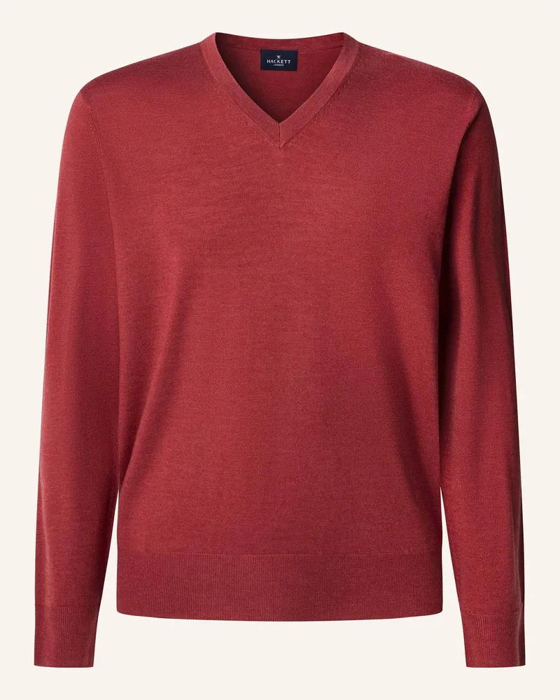 Hackett Pullover GMD MERINO SILK VNECK Rot