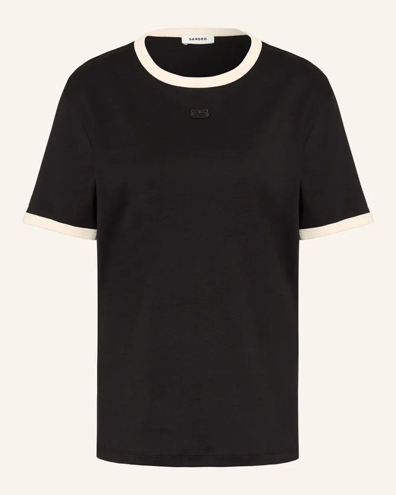 Sandro T-Shirt schwarz Schwarz