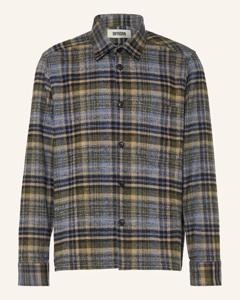 Drykorn Flanellhemd Dieggo Comfort Fit gruen Oliv