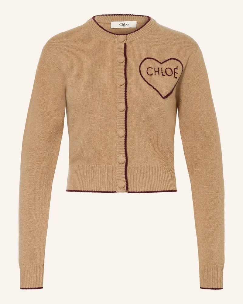 Chloé Strickjacke Mit Cashmere braun Beige