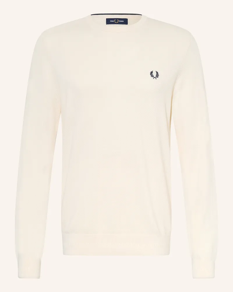 Fred Perry Piqué-Pullover Creme
