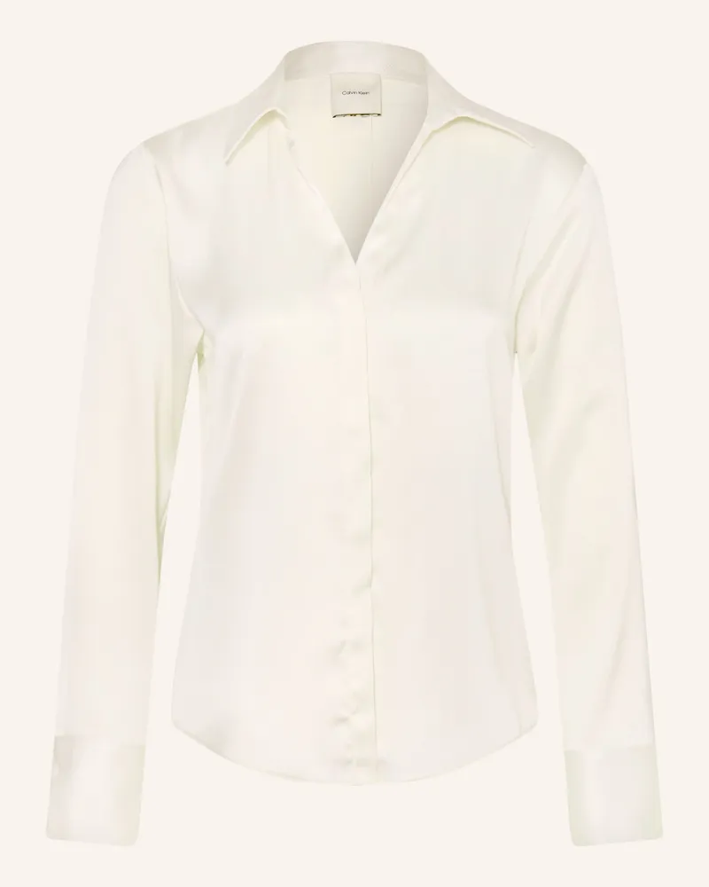 Calvin Klein Satinbluse weiss Weiss