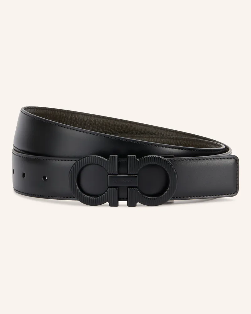 Ferragamo Ledergürtel Zum Wenden schwarz Schwarz