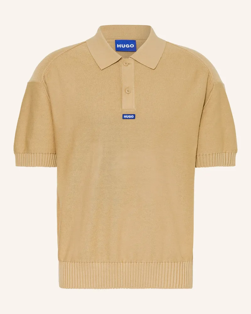 HUGO BOSS Strick-Poloshirt San Paisley beige Camel