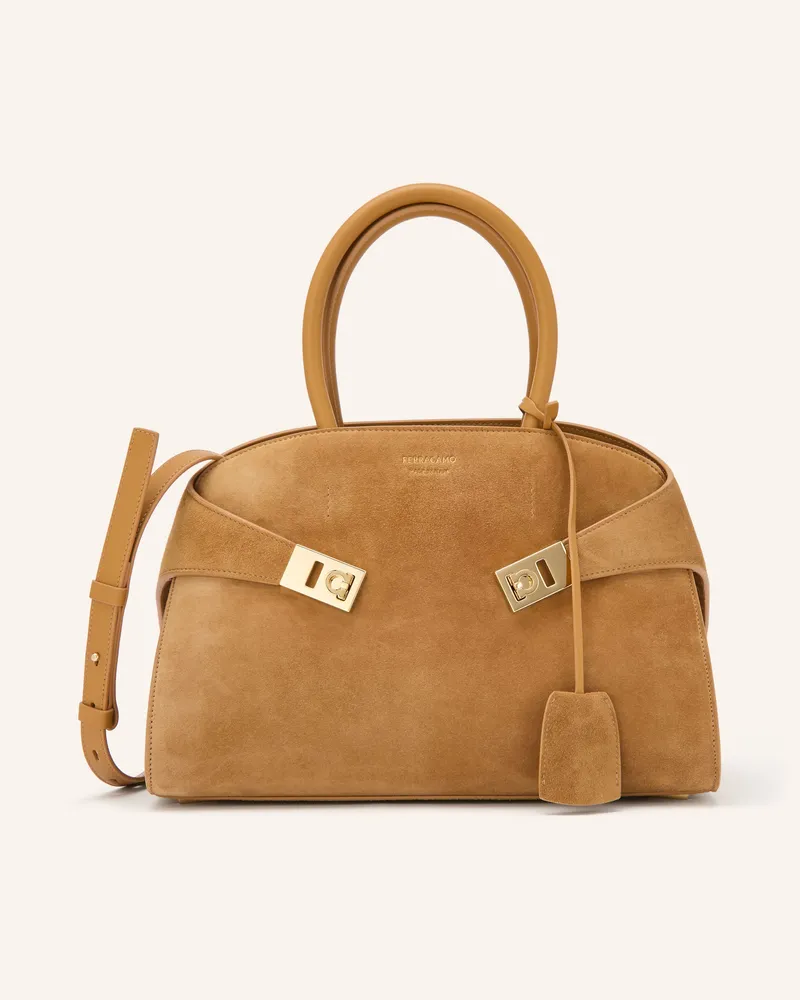 Ferragamo Schultertasche Hug beige Hellbraun