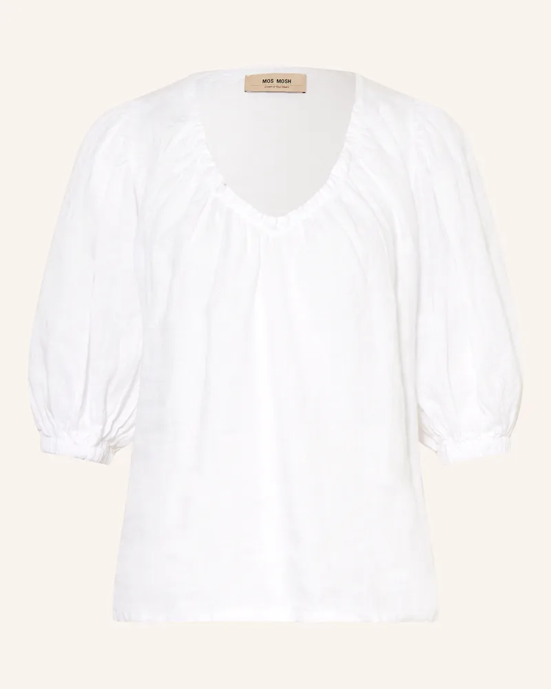 Mos Mosh Blusenshirt MMTAISSA aus Leinen mit 3/4-Arm Weiss