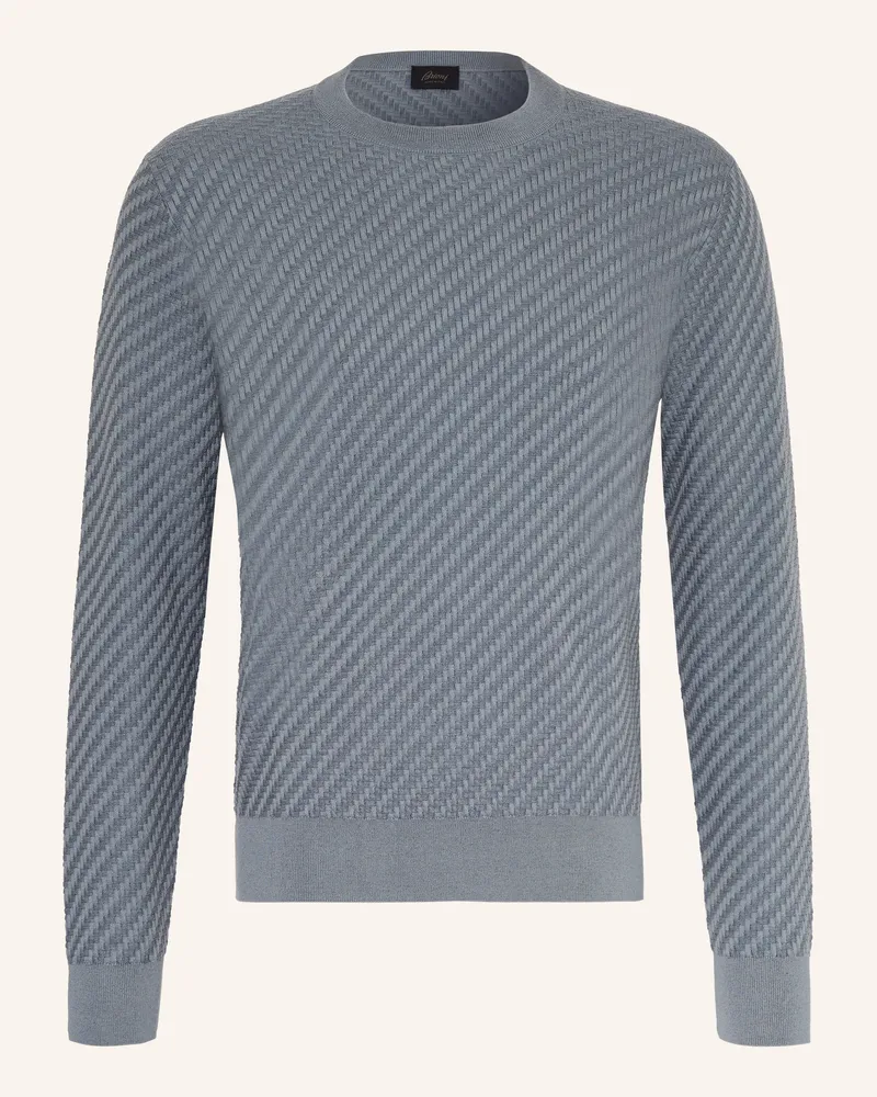 Brioni Pullover Mit Seide blau Blau
