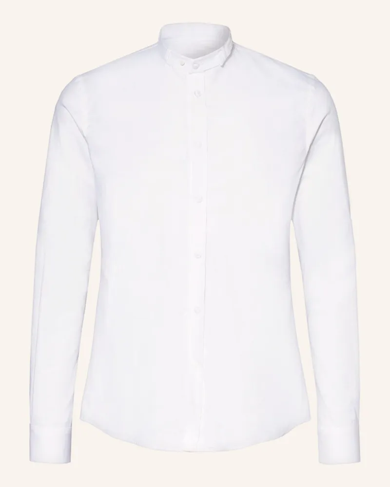Gottseidank Trachtenhemd Slim Fit mit Stehkragen Weiss