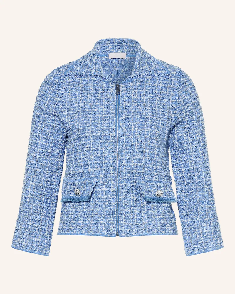 Liu Jo Kastenjacke aus Bouclé mit Pailletten Hellblau
