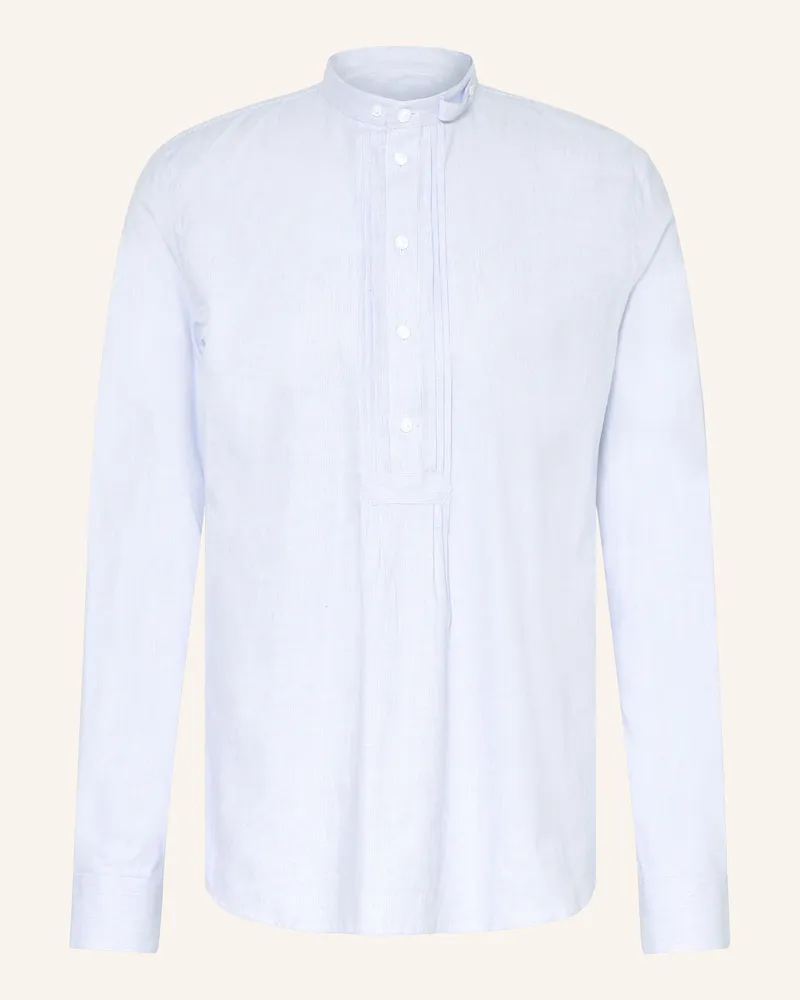 Gottseidank Trachtenhemd Regular Fit Mit Stehkragen blau Weiss