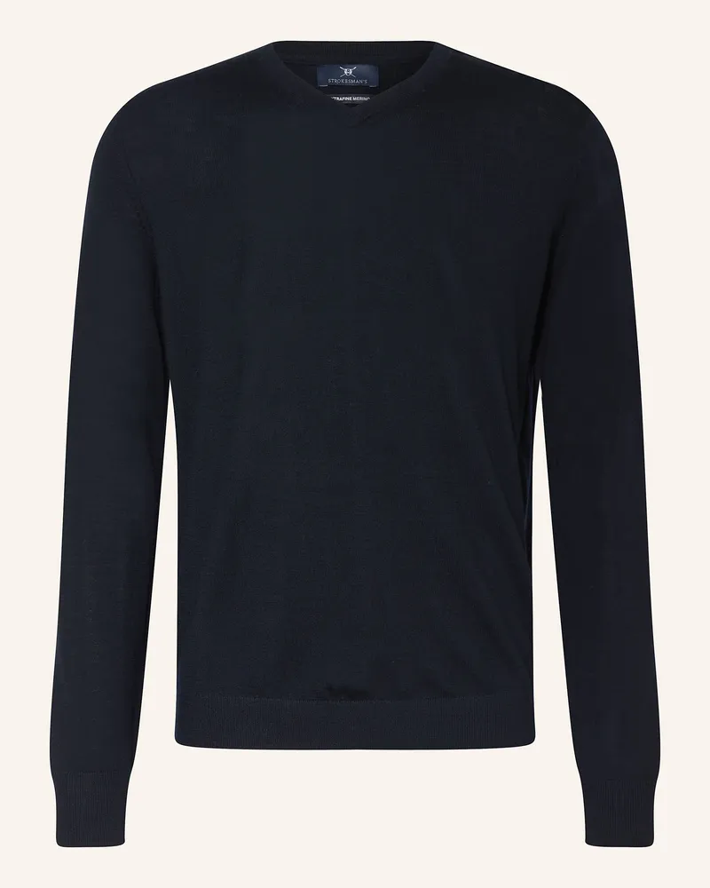 Strokesman's Strokesman Pullover Aus Merinowolle blau Dunkelblau