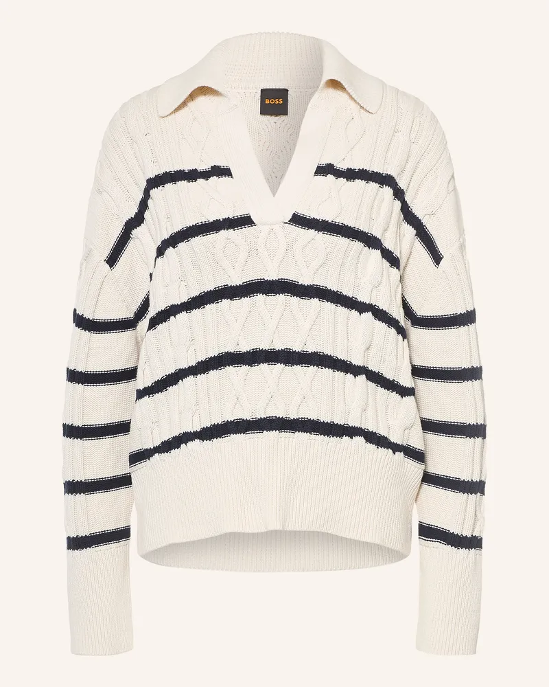 HUGO BOSS Pullover Faboria weiss Creme