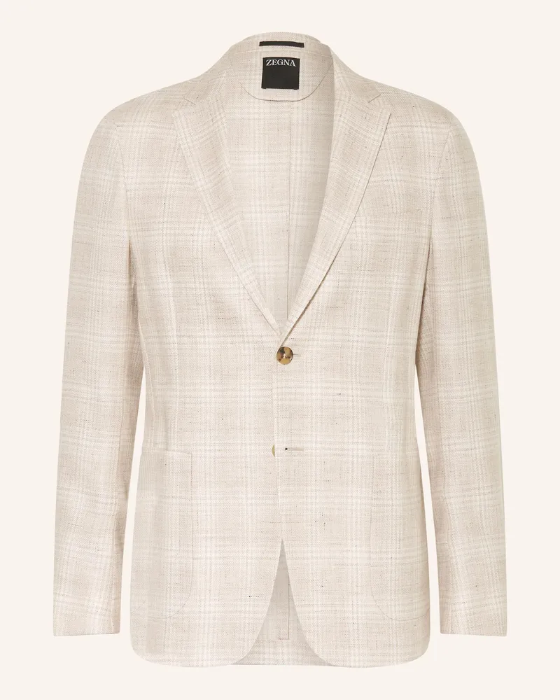Ermenegildo Zegna Sakko Extra Slim Fit mit Leinen Beige