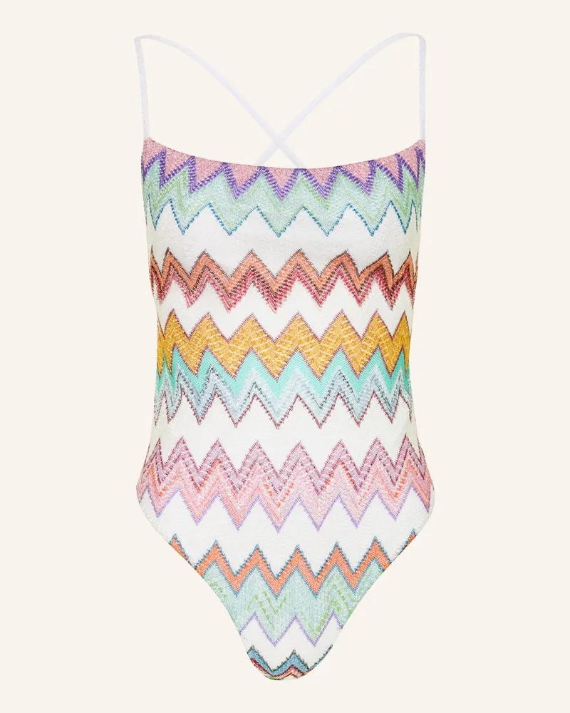 Missoni Badeanzug Mit Glitzergarn rosa Orange
