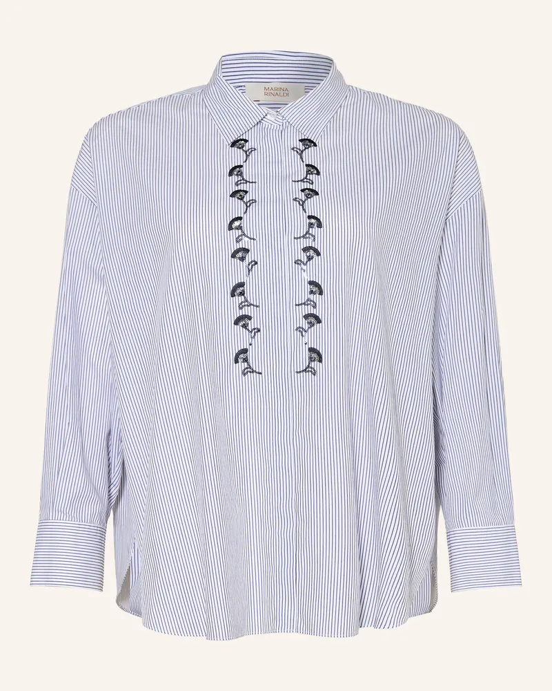 Marina Rinaldi Hemdbluse Mrsbalta Mit Pailletten Und Schmucksteinen blau Dunkelblau