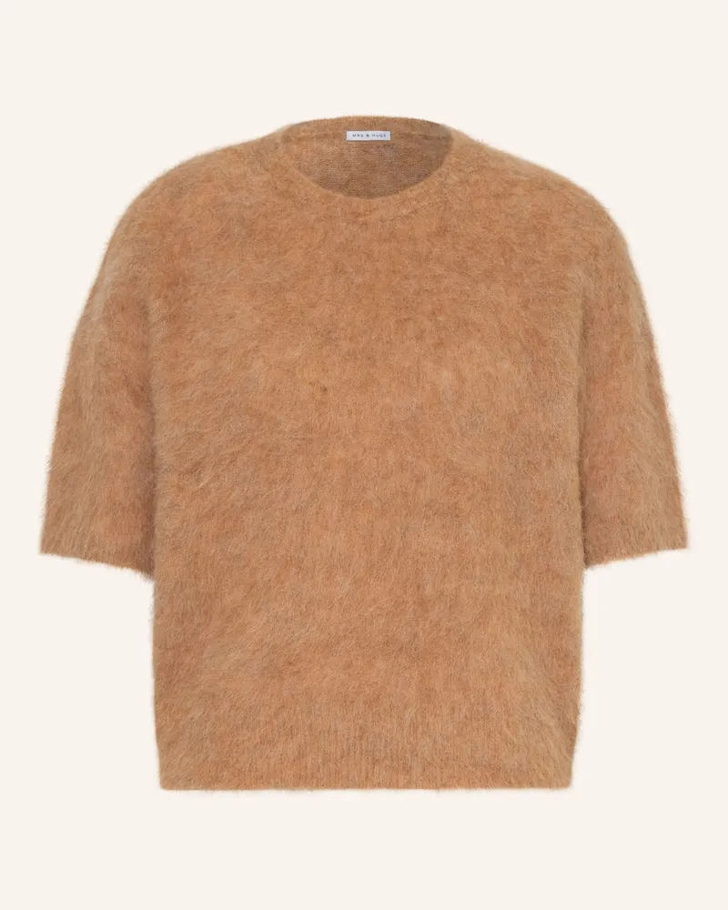 Mrs & HUGS Strickshirt Mit Alpaka beige Hellbraun