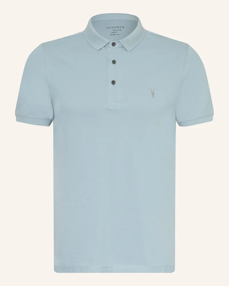 AllSaints Piqué-Poloshirt Reform Slim Fit blau Hellblau