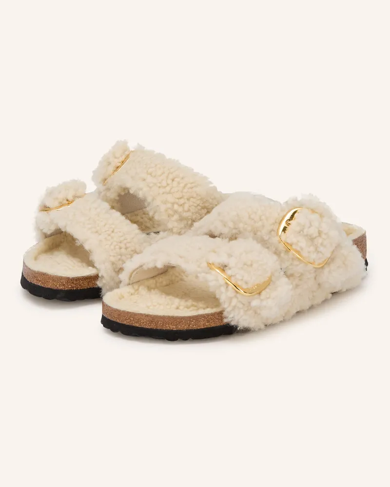 Birkenstock Pantoletten Arizona Big Buckle Fur beige Ecru