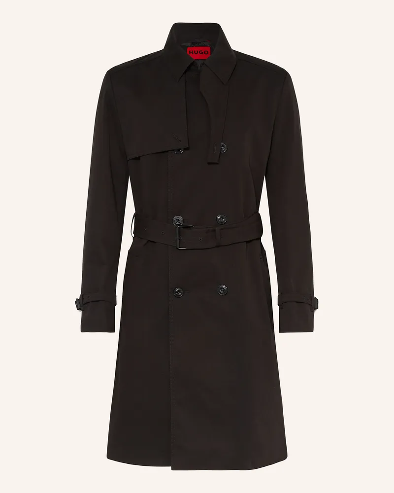 HUGO BOSS Trenchcoat Maluks schwarz Schwarz