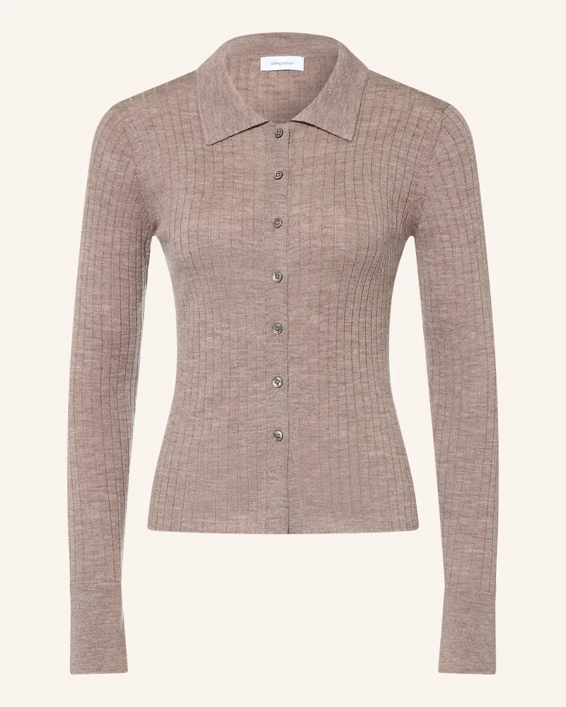 Darling Harbour Strickjacke Aus Merinowolle beige Stone