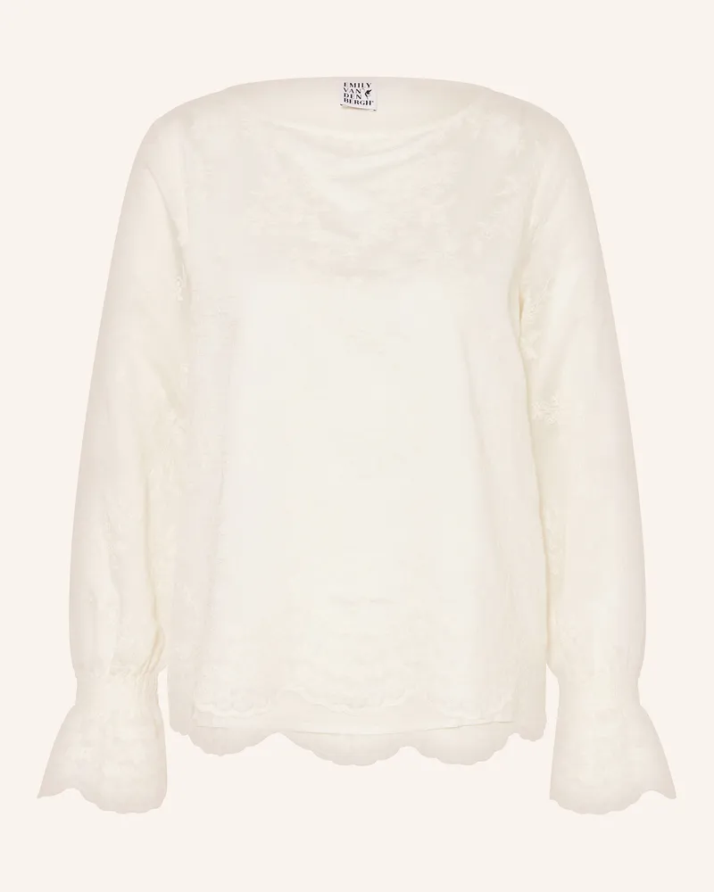 Emily van den Bergh Blusenshirt mit Rüschen Creme