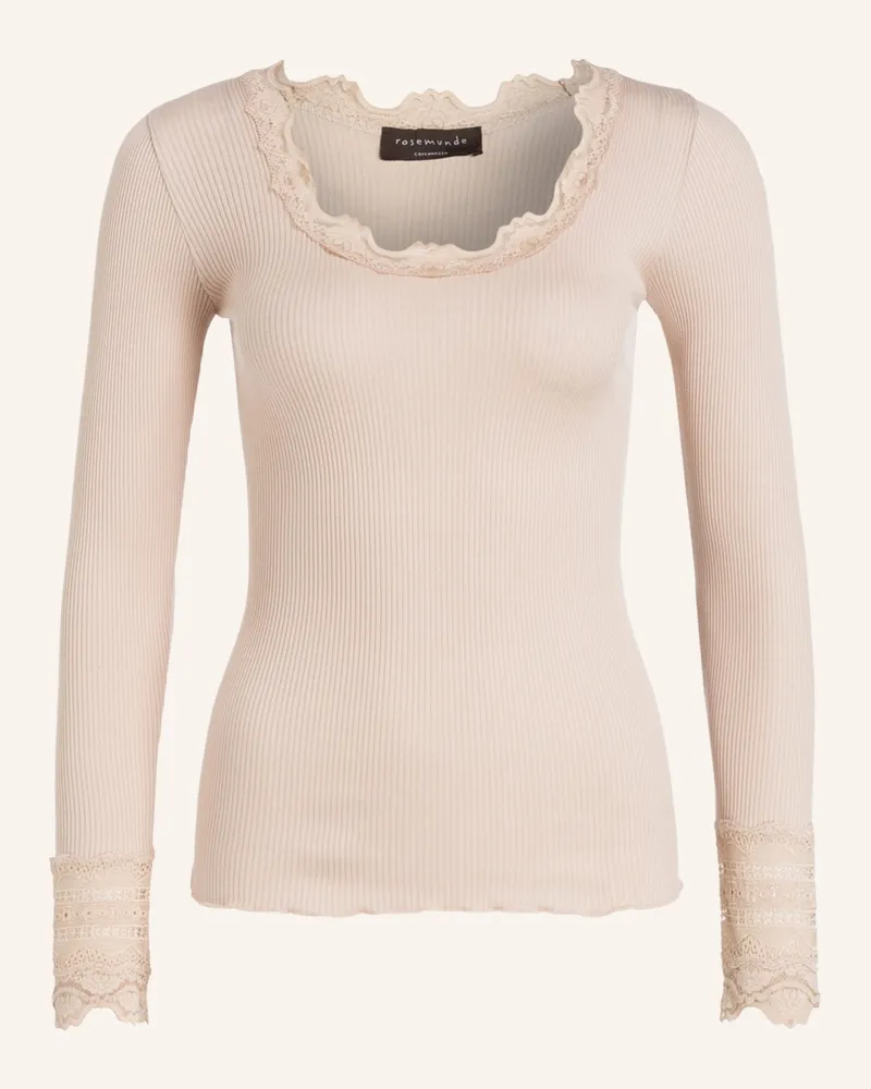 Rosemunde Longsleeve Benita Aus Seide Mit Spitze beige Beige