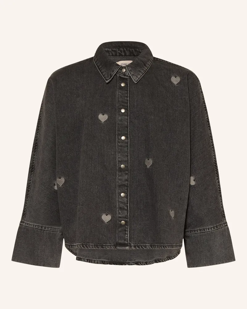 only Jeansbluse schwarz Schwarz