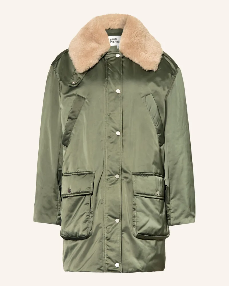 Baum und Pferdgarten Parka Daimi Im Materialmix Und Abnehmbarem Kragen gruen Khaki