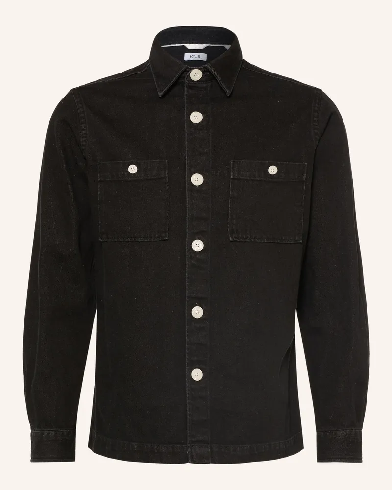 paul Jeanshemd Comfort Fit schwarz Schwarz