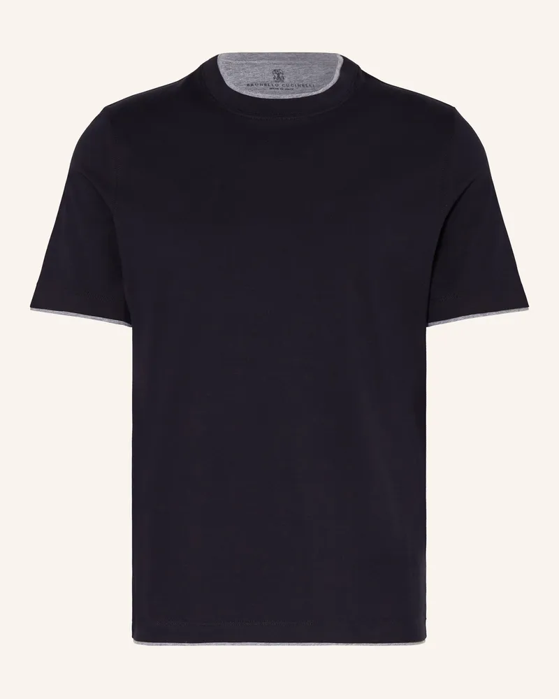 Brunello Cucinelli T-Shirt blau Dunkelblau