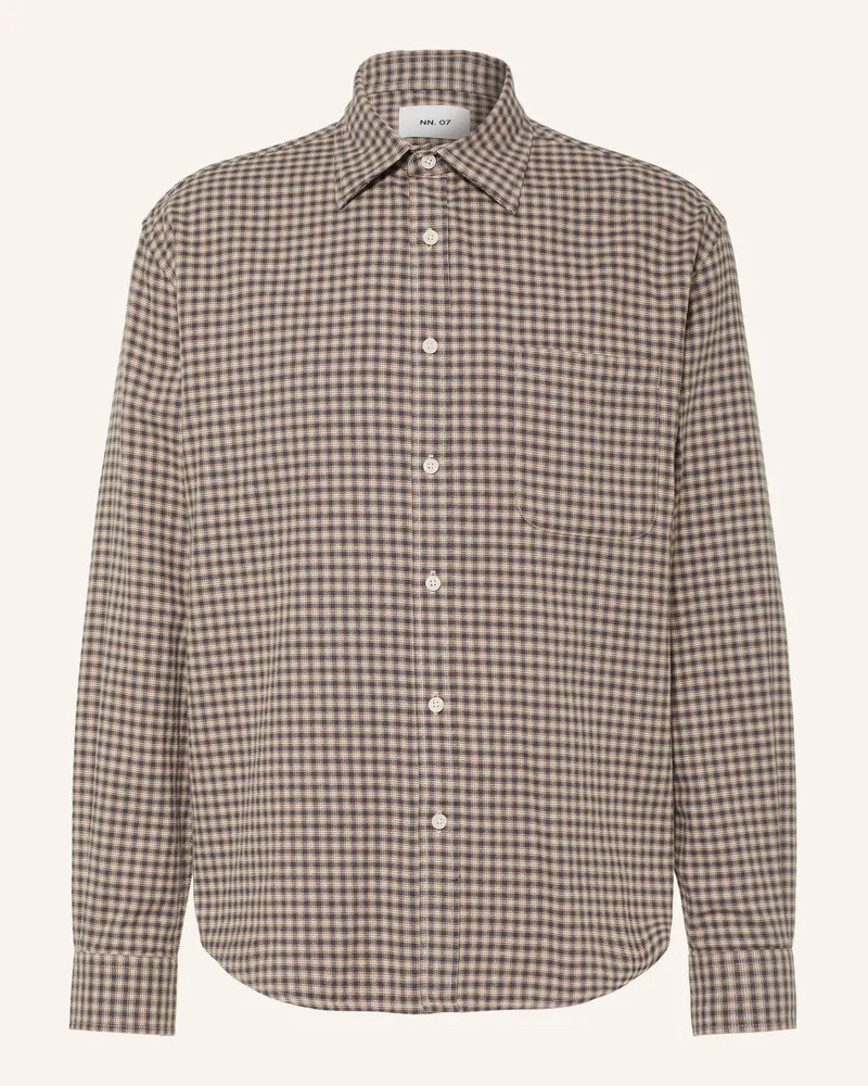 NN 07 Flanellhemd Deon Comfort Fit braun Beige