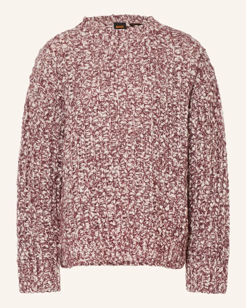 HUGO BOSS Pullover Flocasia rot Dunkelrot