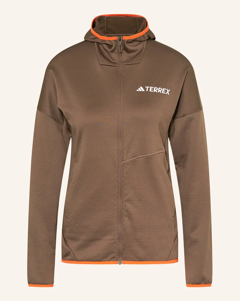 adidas Fleecejacke TERREX XPERIOR CLIMAWARM LIFGT FLEECE HOODED Braun