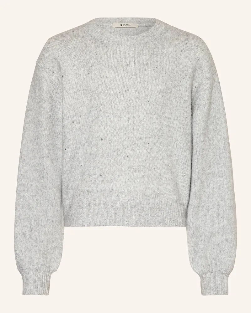 Garcia Jeanswear Pullover mit Nieten Hellgrau