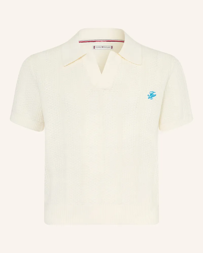 Tommy Hilfiger Strick-Poloshirt weiss Ecru