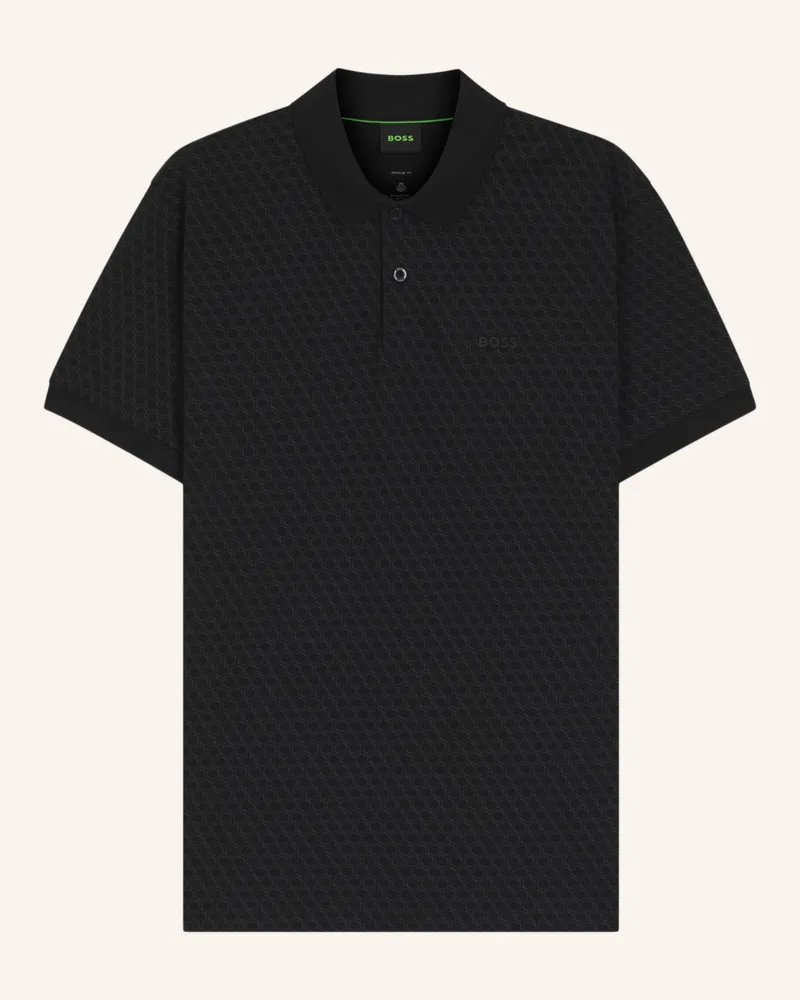 HUGO BOSS Poloshirt PL_GOC CHIP PATTERN Regular Fit Schwarz
