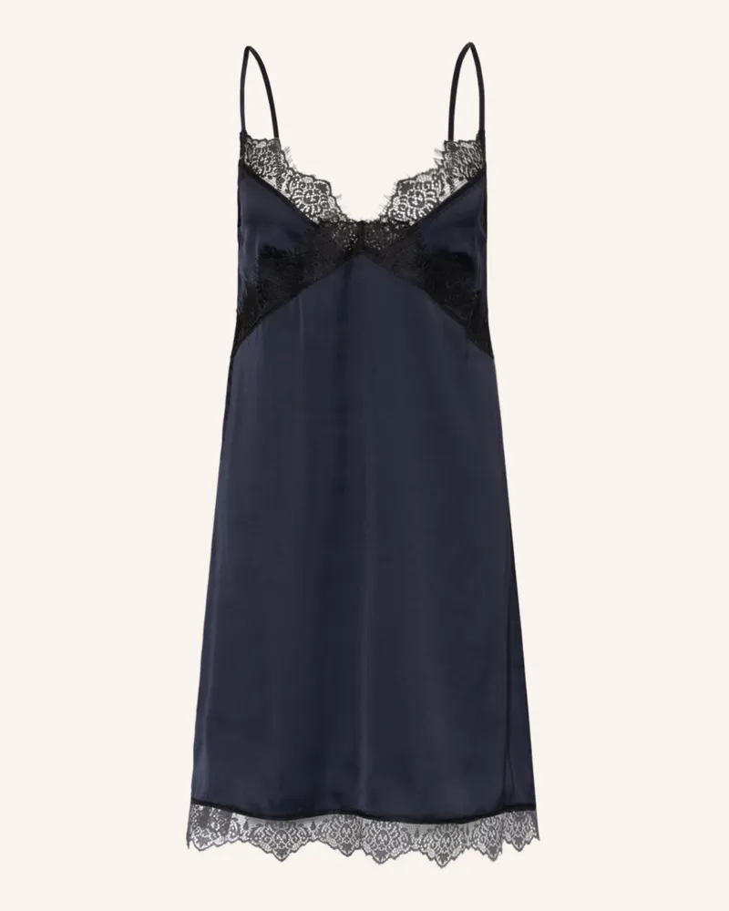 Simone Pérèle Negligé Satin Secrets Aus Satin blau Dunkelblau