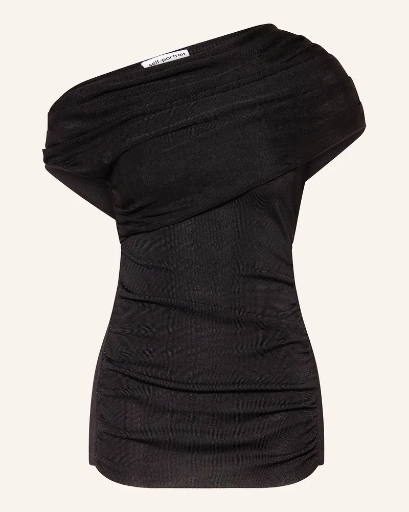 Self-Portrait Strickkleid Schwarz